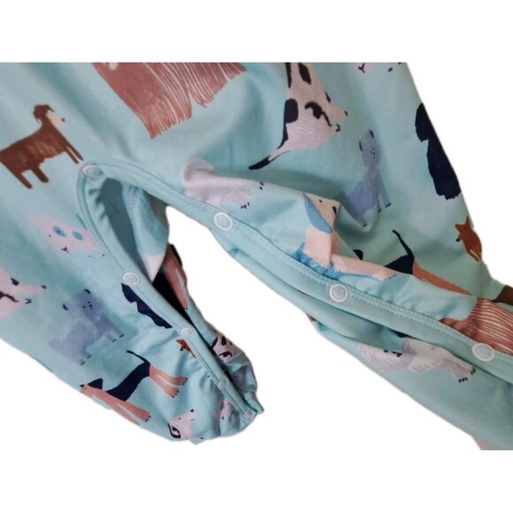 Little Millie 3 Multicolor Dog Print Long Sleeve Romper Back and Crotch Snaps - Picture 7 of 8